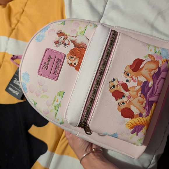 Disney Handbags - Disney Pink and White Loungefly Backpack